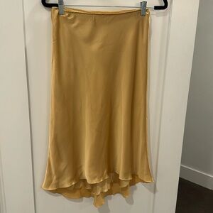 Abercrombie & Fitch midi satin skirt in medium petite gold/yellow color